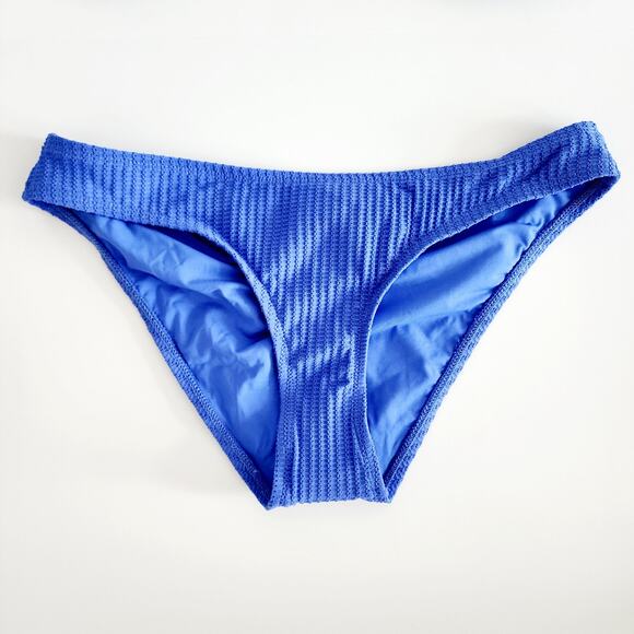 Becca Swimwear Blue Two Piece Ribbed Bikini Swimsuit Set Size Large - Picture 7 of 9